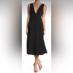 REISS Adele Midi Black Dress, size 10
